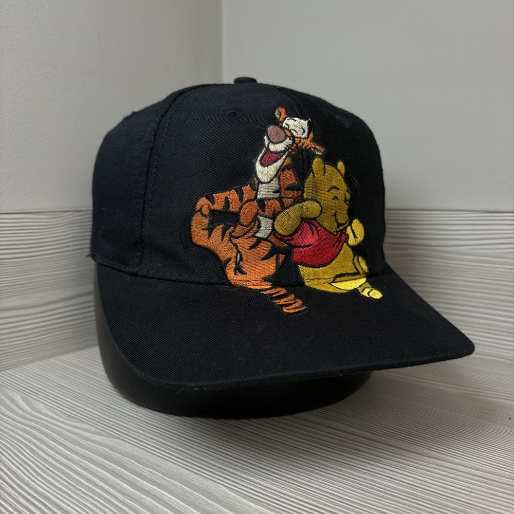 Vintage 90's‎ Disney Winnie The Pooh Tigger Hat Black Cap Snapback Adjustable